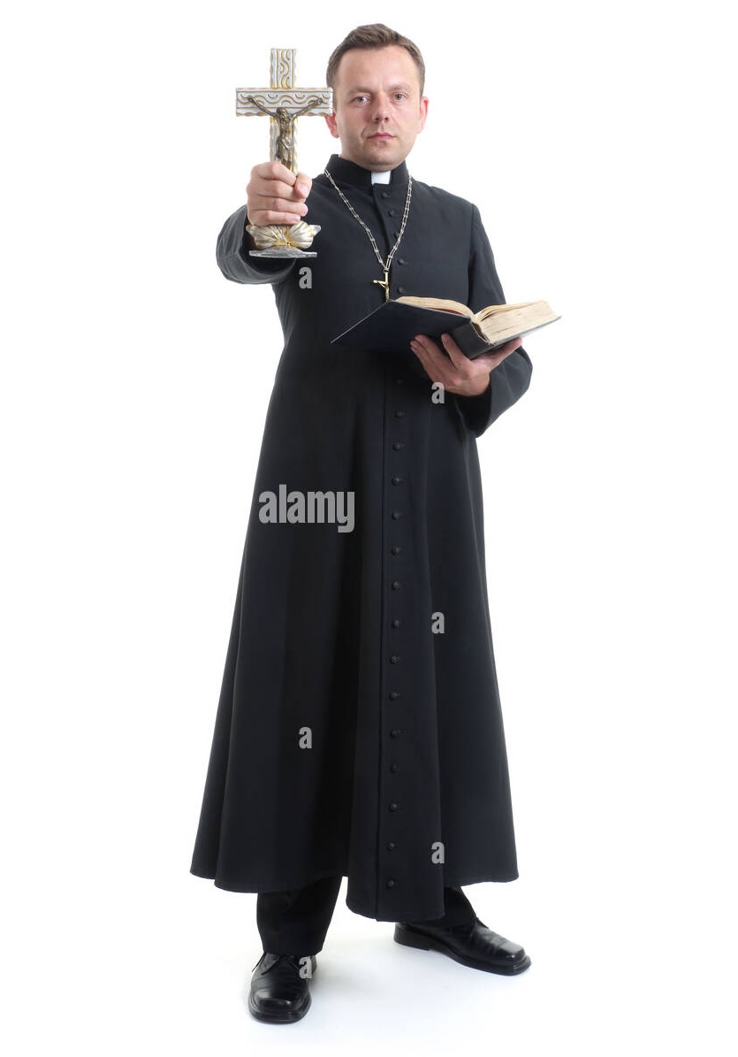 Exorcista pap ördögűző katolikus szertartás démonűzés vallási rituálé keresztény egyház Vatikán megszállás