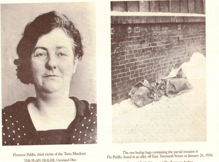 Florence Polillo Cleveland Torso-gyilkosságok áldozata és a vászonzsákok amelyekben testrészeit találták 1936