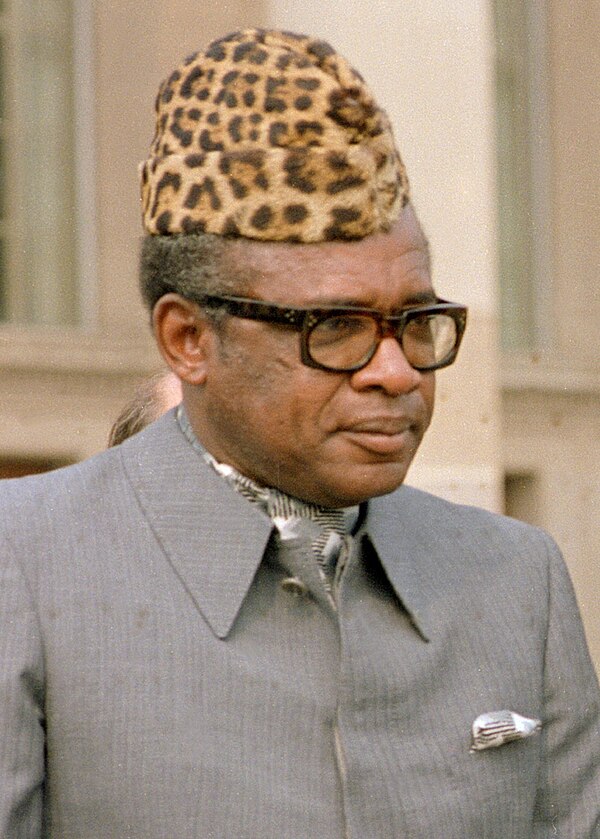 Mobutu Sese Seko, Kongó/Zaire diktátora, aki 1965-től 1997-ig irányította az országot