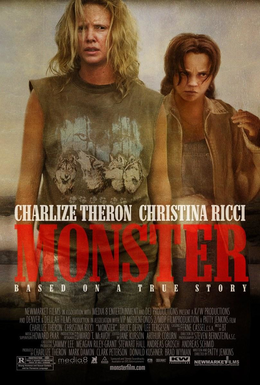 Monster 2003 film plakát Charlize Theron Aileen Wuornos életrajzi bűnügyi dráma Oscar-díj